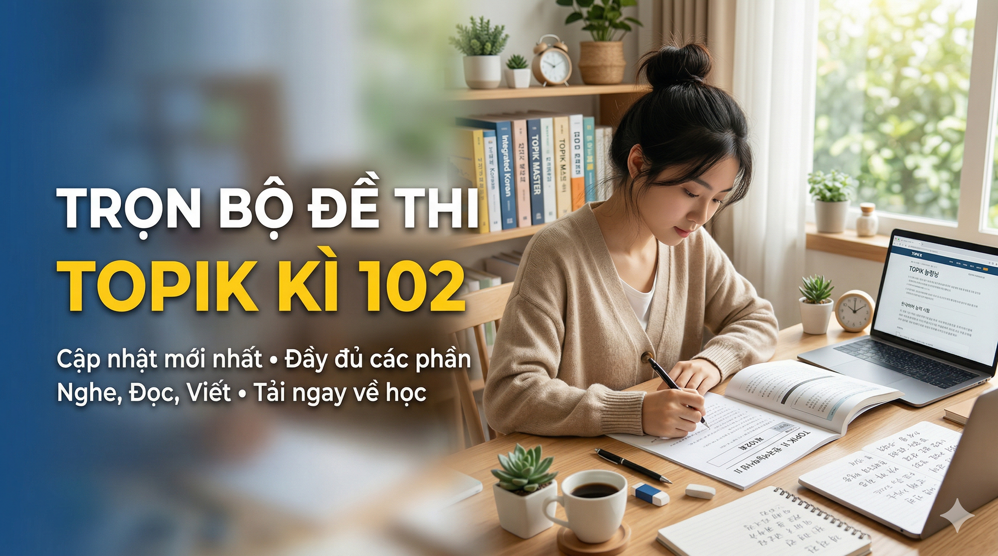 Trọn bộ đề thi TOPIK I và TOPIK II tiếng Hàn kì 102 - Có đáp án